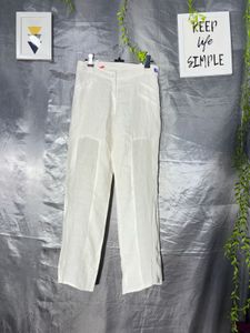 Classic White Linen Pants