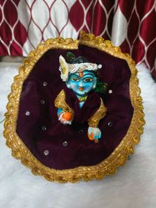 Laduu Gopal  Beautiful Meroon Velvet Dress