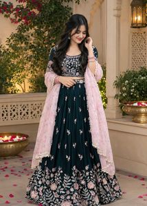Elegant Teal Lehenga Choli Set