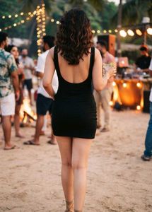 Black Sleeveless Midi Dress