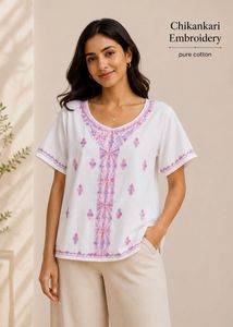 Chikankari Embroidered Cotton Kurta