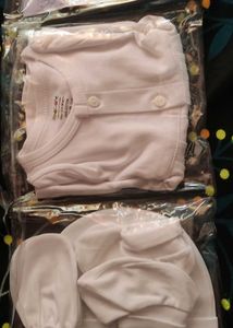 New Todcare Baby Set(White Gown,Cap,Socks,Gloves)