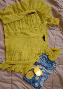 Chic Yellow Ruffle Top