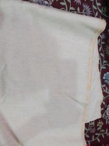 White Dress Material with Subtle Embellishments