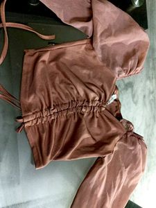 Ruched Drawstring Crop Top