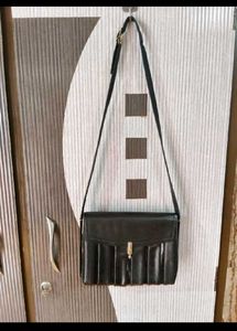 Vintage Black Leather Shoulder Bag
