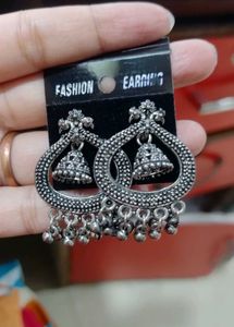 Oxidised Jhumka Earrings