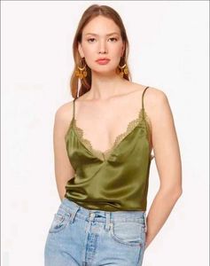 Olive Green Satin Slip Top