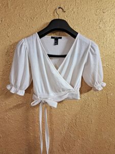 White Forever 21 Wrap Top