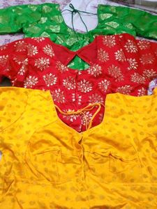 combo 3 Vibrant Brocade Blouses (Set of