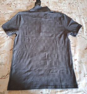 🎽🏏Men's Grey Textured Polo Shirt