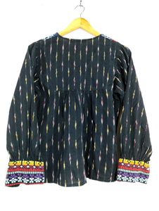 Rena Black Printed V Neck Tunic (Women's)