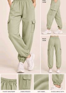 Warm Sage Green Cargo Joggers