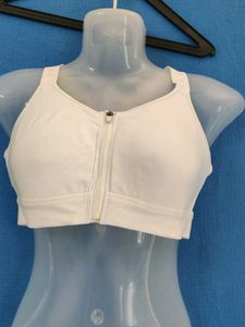 under armour White Sports Bra with Front Zipper