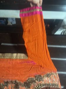 Stunning Orange Embroidered Kurta Set
