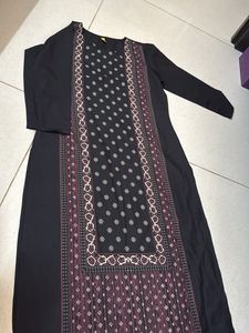 Elegant Black Kurta with Intricate Print