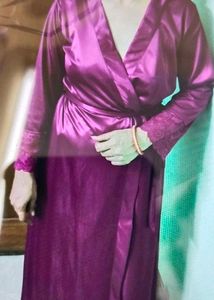 Women Night Dress Robe Set
