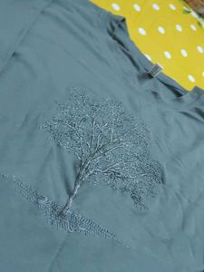 Grey Tree Print Top