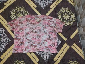 Vintage Floral Print Transparent Top