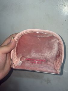 Cute Pink Velvet Makeup Pouch