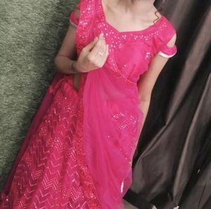 Pink Shining New Lehenga Full Embroidery