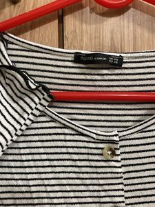 Striped Long Sleeve Button-Up Top