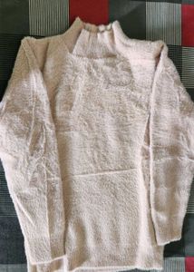 Cozy Pink Fuzzy Mock Neck Sweatshirt