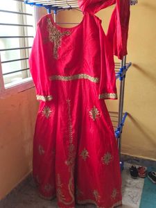 Beautiful Red Embroidered gown