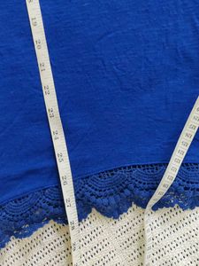 Cobalt Blue Lace Trim Tank Top