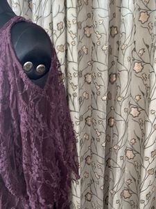 Burgundy Lace Cold Shoulder Top