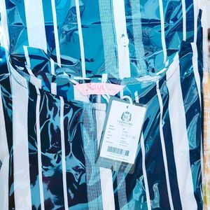 Blue Striped Shirt Dress