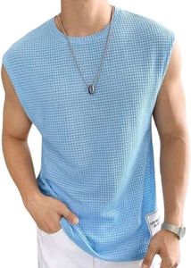 Light Blue Sleeveless Vest for Gym and Casual wear