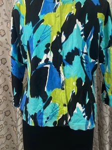 Colorful Abstract Print Cardigan