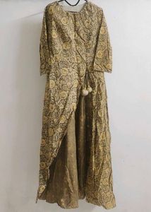 Front-Open Anarkali Gown With Beige Inner