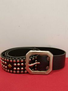Being Human Studded Black Belt with Silver Buckle