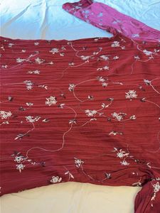 Maroon Floral Print Button-Up Top