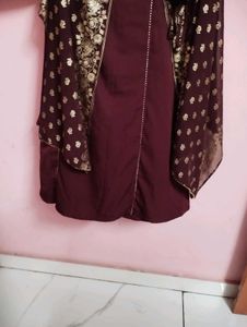 Maroon Kurta Set with Dupatta