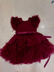 Elegant Magenta Tulle Gown