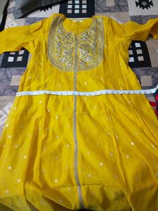 Vibrant Yellow Embroidered Kurta 3 PC set