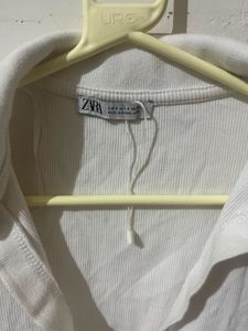Zara Rubbed Polo Shirt Tagged Size S