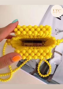 Yellow Bag Handmade Beaded