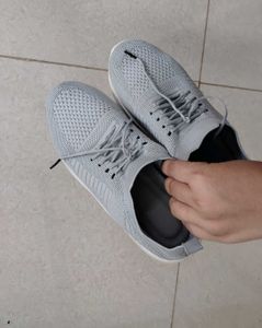 Stylish Grey Knit Sneakers