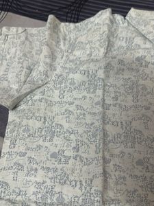 Men's White Printed Short Sleeve Shirt