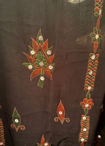 Embroidered Black Maxi Dress
