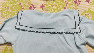 Light Blue Button-Up Knit Top(Korea style)