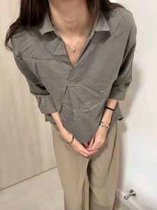Uniqlo Skipper Collar 3/4 Sleeve Shirt