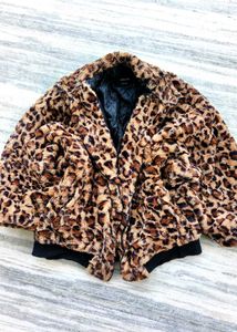 Fur jacket,  coat, Fuzzy Leopard Print Jack