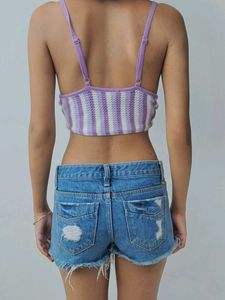 Crochet Purple Crop Top