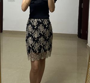 Black Lace Mini Skirt