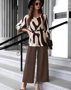 Stylish Brown &amp; White cord set